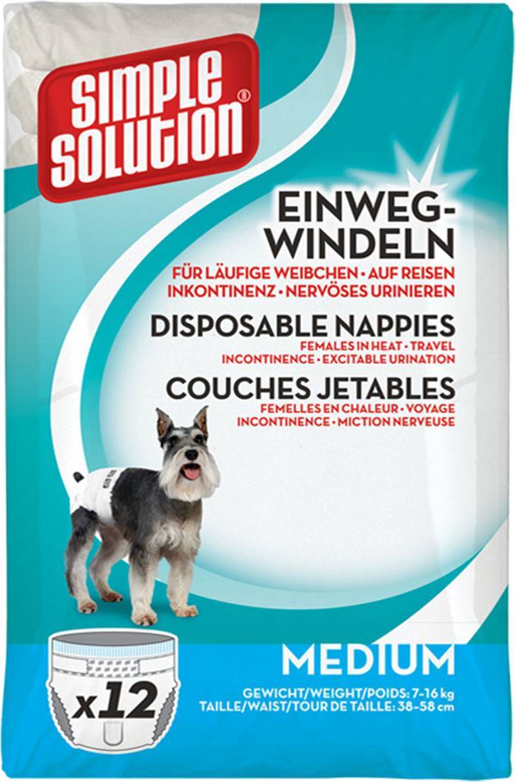 Simple Solution Wegwerp Honden Luier MEDIUM 12 ST 41-53 CM