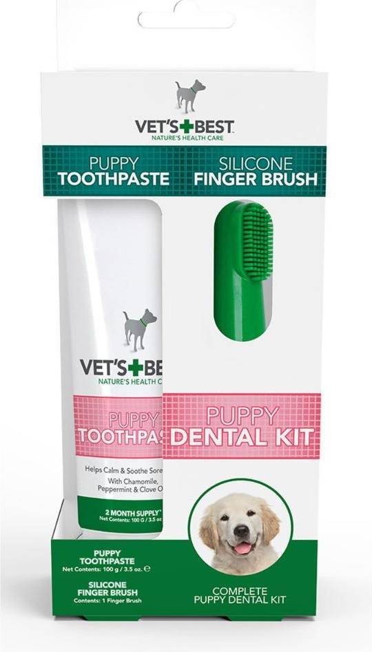 Vets Best Puppy Tandpasta Met Vingerborstel Kit