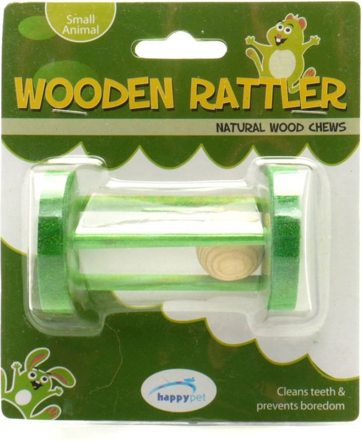 Happy Pet Wooden Rattler Circle 9 CM