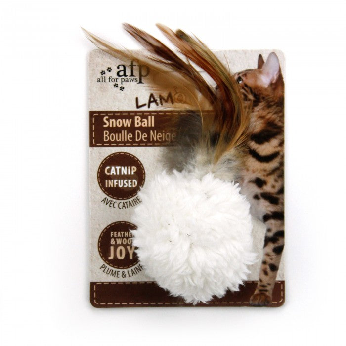 Afp Snow Ball Lamswol Met Veren en Catnip Assorti