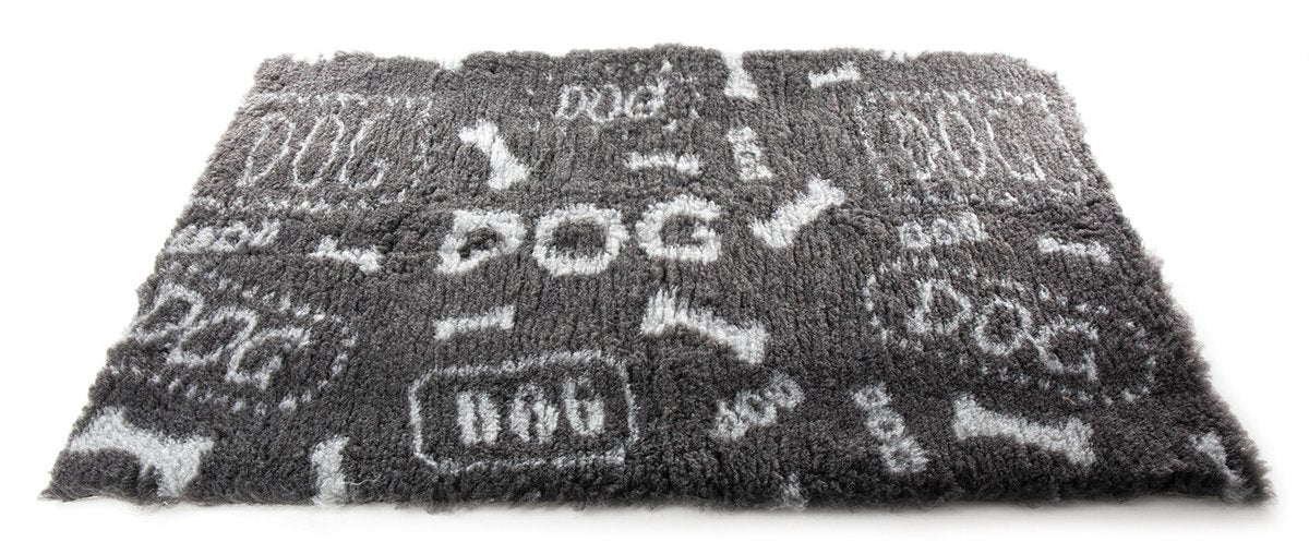 Vetbed Dog Print Grijs / Wit Gerecycled 100X75X2 CM