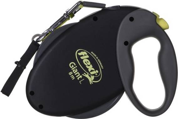 Flexi Rollijn Giant Tape Neon Zwart / Geel L 8 MTR