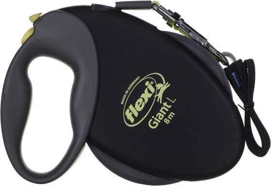 Flexi Rollijn Giant Tape Neon Zwart / Geel L 8 MTR