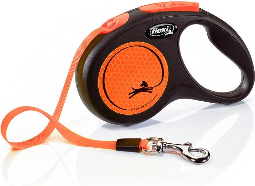 Flexi Rollijn New Classic Neon Tape Zwart / Groen S 5 MTR TOT 15 KG