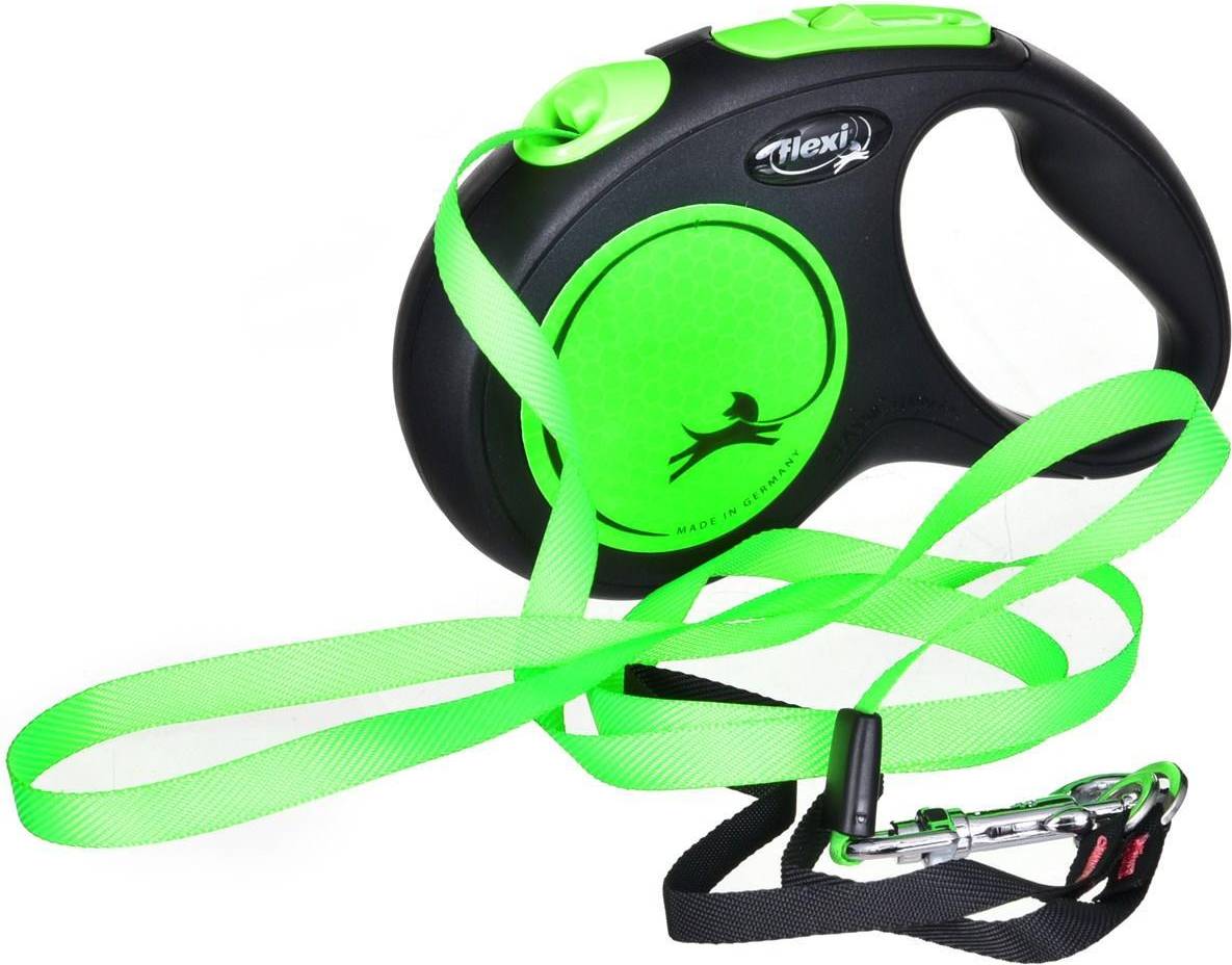 Flexi Rollijn New Classic Neon Tape Zwart / Roze M 5 MTR TOT 25 KG