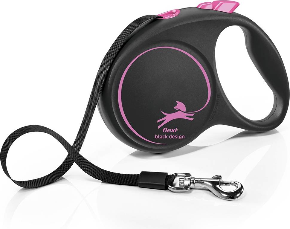 Flexi Rollijn Black Design Tape Roze L 5 MTR TOT 50 KG