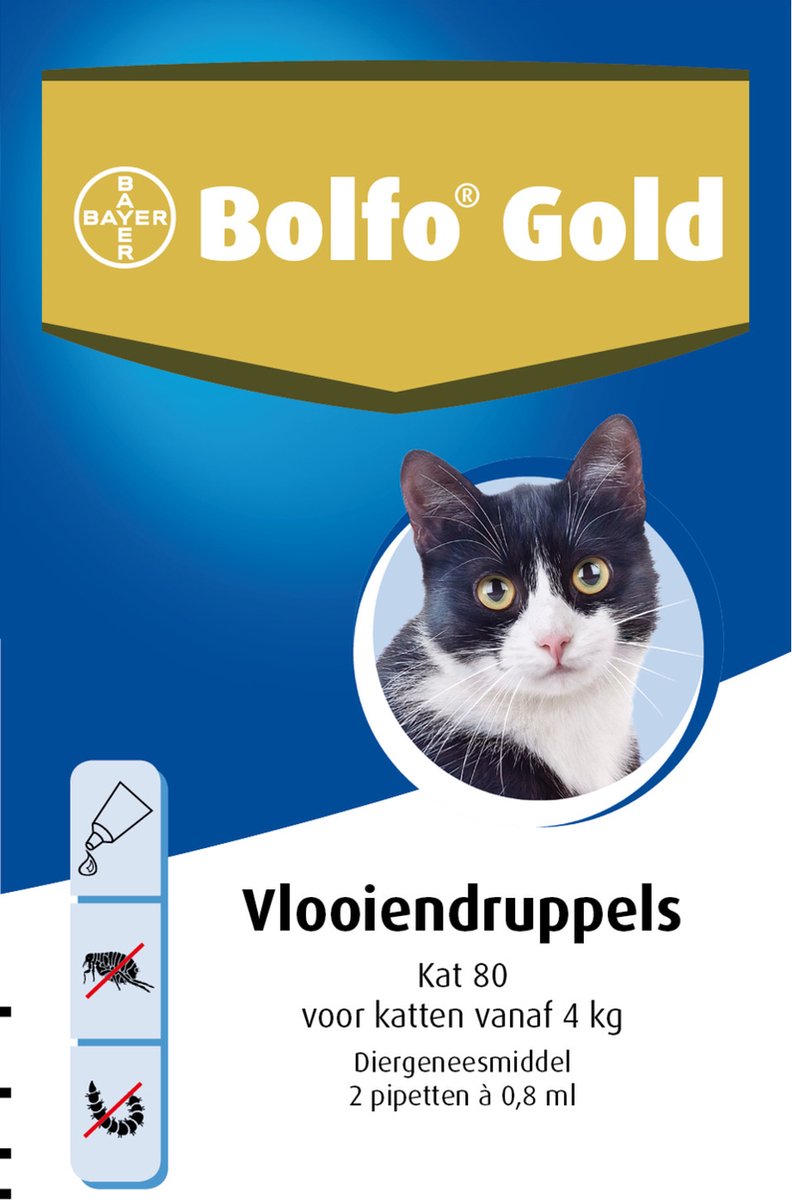 Bolfo Gold Kat Vlooiendruppels 80 2 PIPET