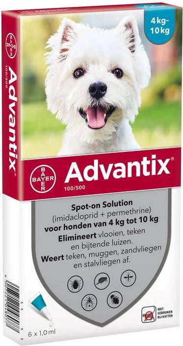 Elanco Advantix Spot On 100/500 4-10 KG - 6 PIP