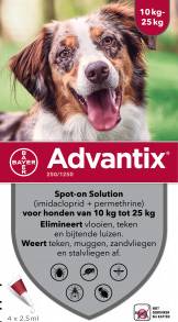 Elanco Advantix Spot On 250/1250 10-25 KG - 6 PIP