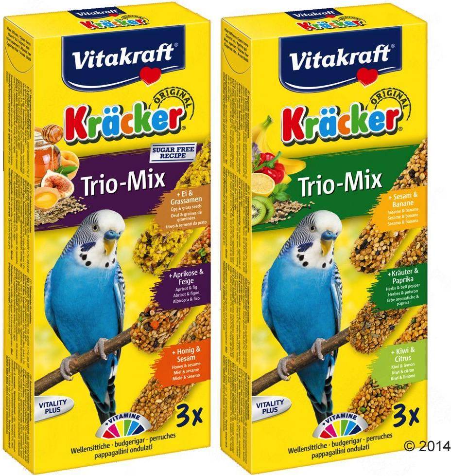 Vitakraft Parkiet Kracker Vijgen/banaan-Sesam/kiwi 3 IN 1