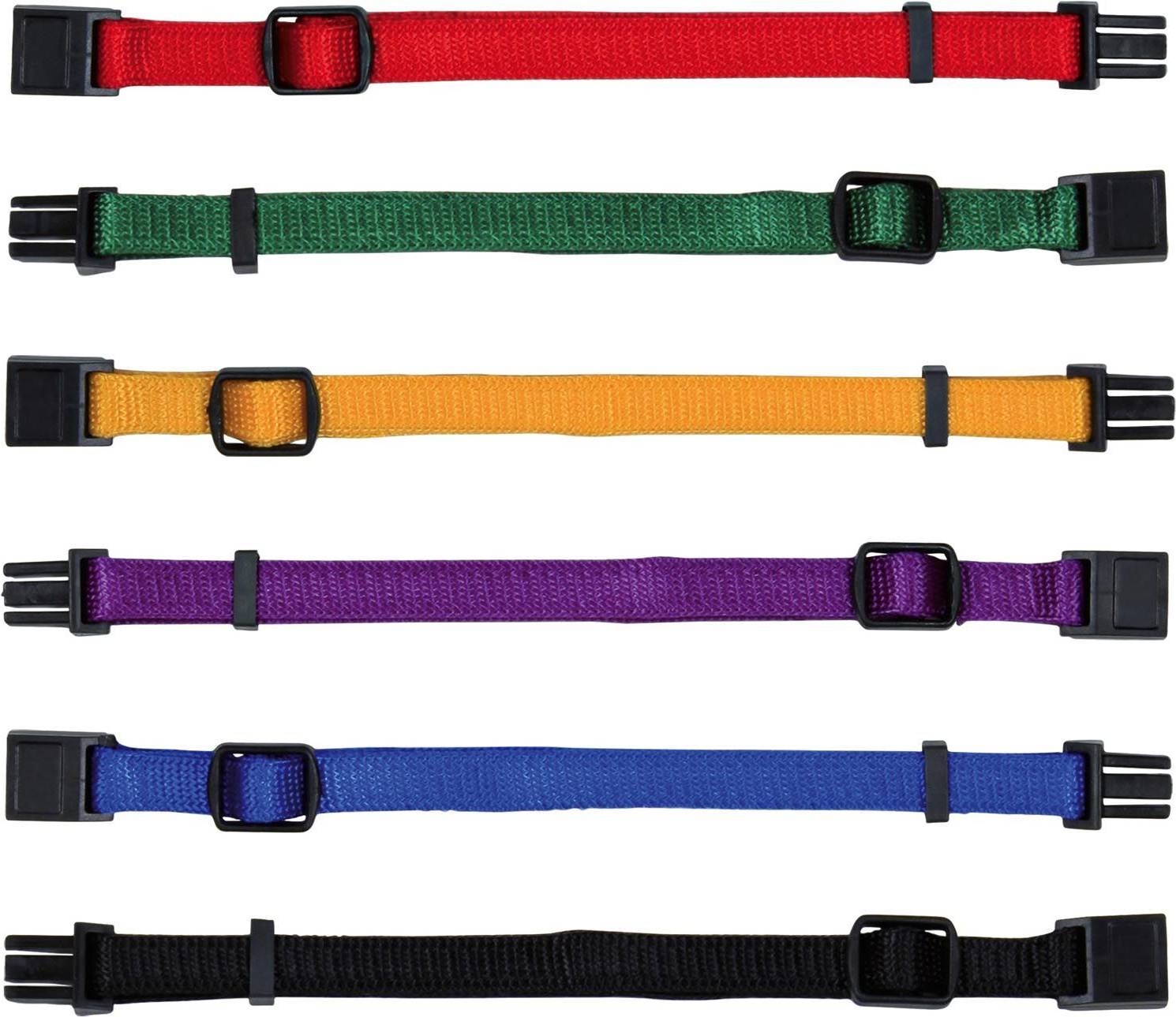 Trixie Puppy Halsband Set Zwart/rood/blauw/appel/papaya/orchidee 17-25 CM 6 ST