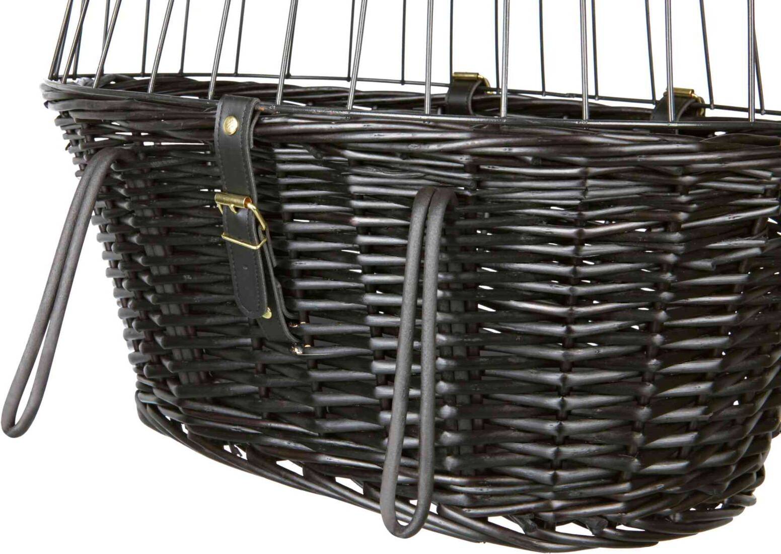 Trixie Wilgen Fietsmand Voorop Zwart Met Kussen en Kap 50X41X35 CM