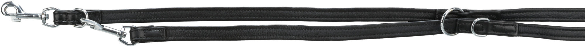 Trixie Hondenriem Politielijn Active Comfort Leer Zwart 200X2 CM