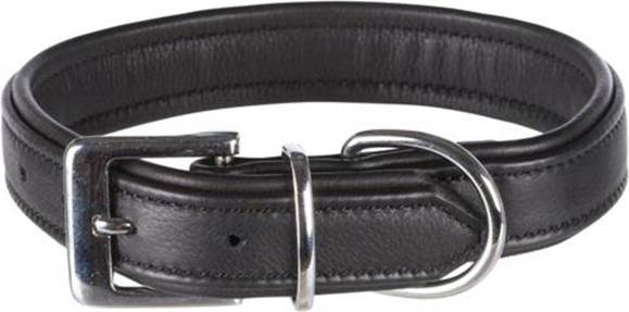 Trixie Halsband Hond Active Comfort Leer Zwart 52-63X3.5 CM