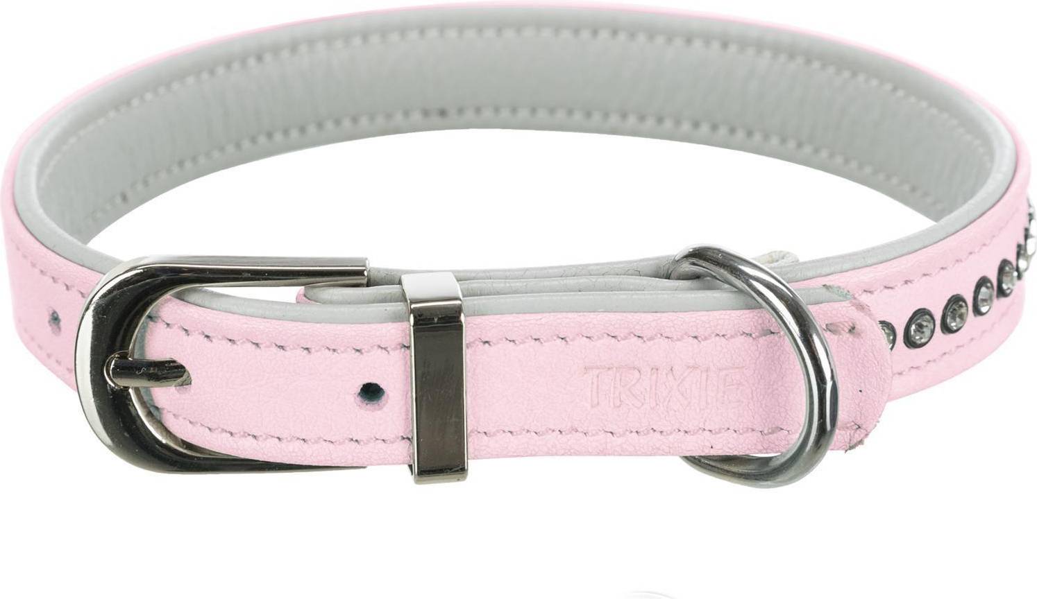 Trixie Halsband Hond Active Comfort Met Strass Steen Leer Lichtblauw 27-33X1.5 CM