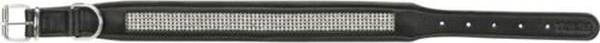 Trixie Halsband Hond Active Comfort Met Strass Steentjes Leer Zwart 38-48X3.5CM