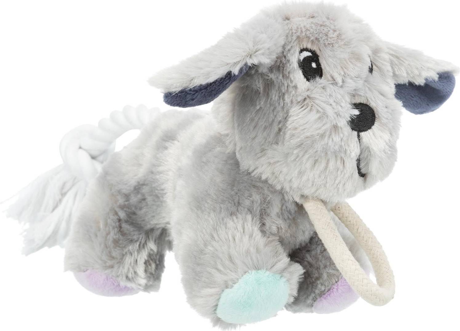 Trixie Junior Pluche Hond Met Touw 24 CM 3ST