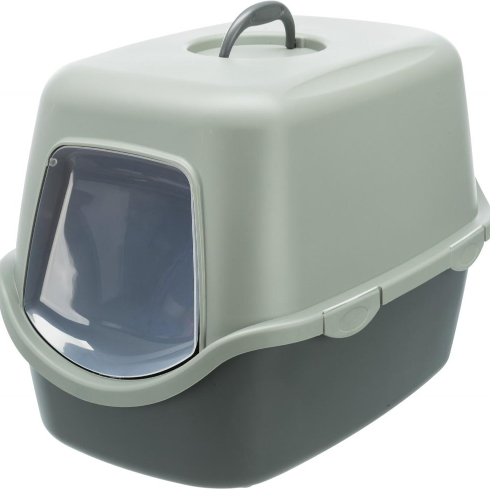 Trixie Be Eco Gerecycled Kattenbak Vico Met Kap Antraciet/groen 56X40X40 CM