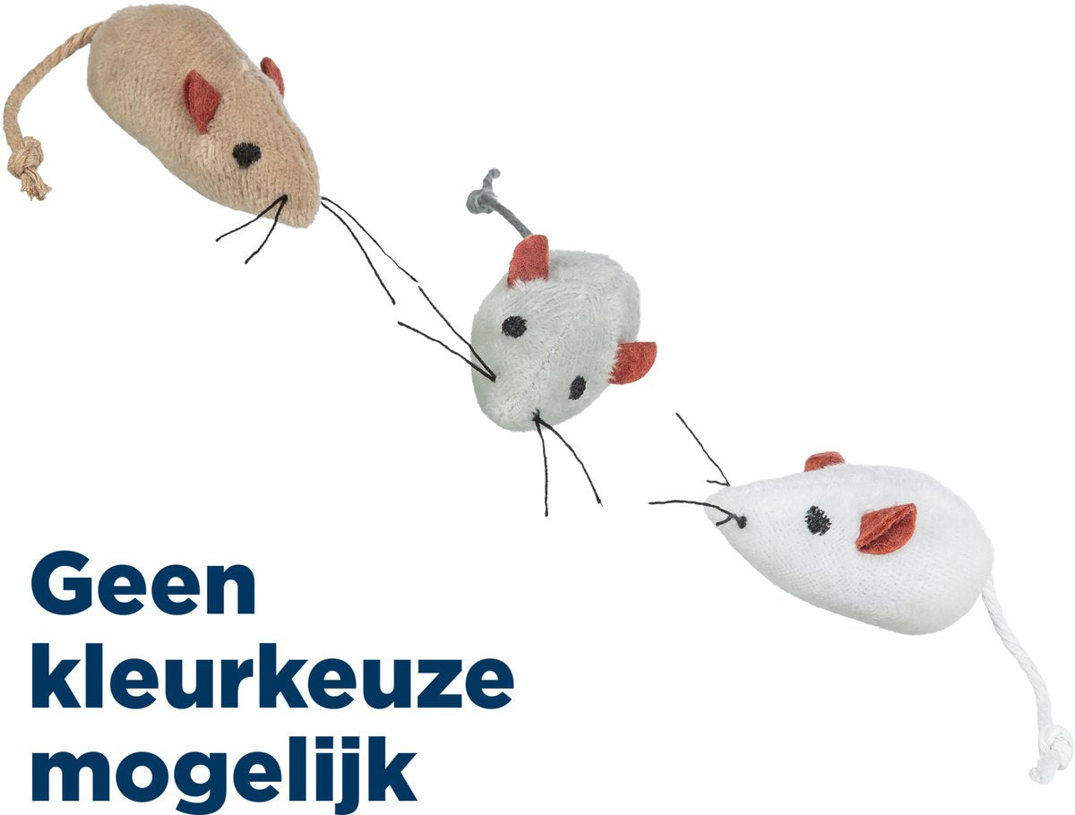 Trixie Pluche Muizen Assorti 5 CM 24 ST