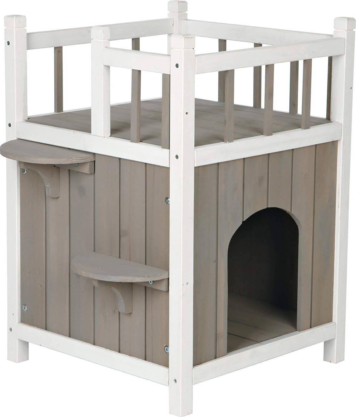 Trixie Kattenhuis Cat's Home Met Balkon Grijs / Wit 45X65X45 CM