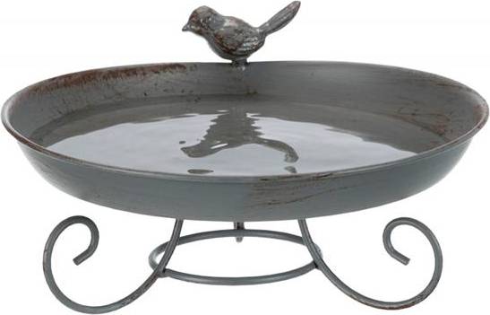 Trixie Vogelbad Metaal Op Voet Grijs 22X22 CM 800 ML