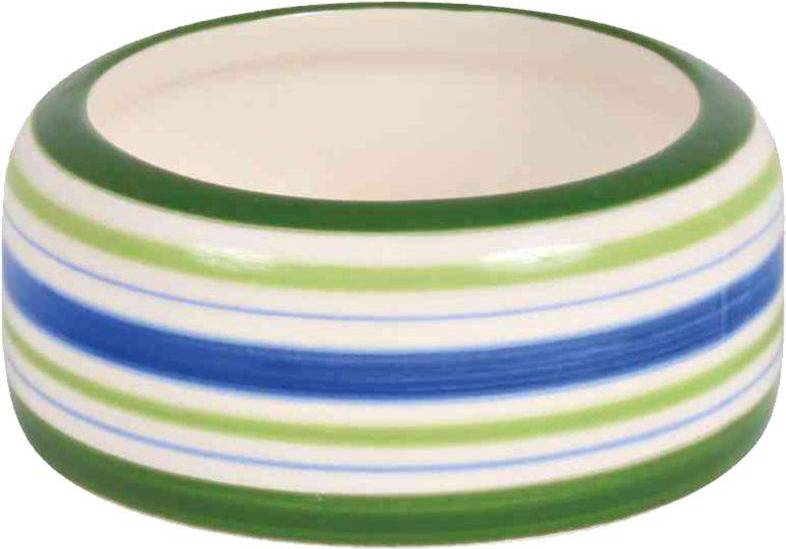 Trixie Voerbak Konijn Streep Groen / Blauw / Creme 16 CM 500 ML 4ST