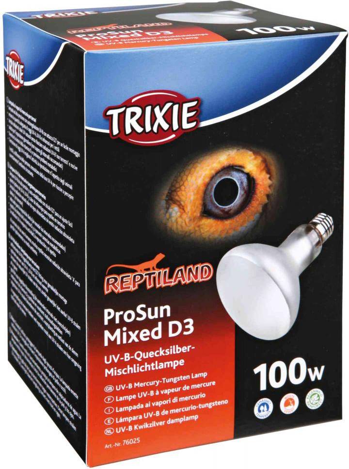Trixie Reptiland Prosun Mixed D3 Uv-B Lamp Zelfstartend 100 WATT 9.5X9.5X13 CM
