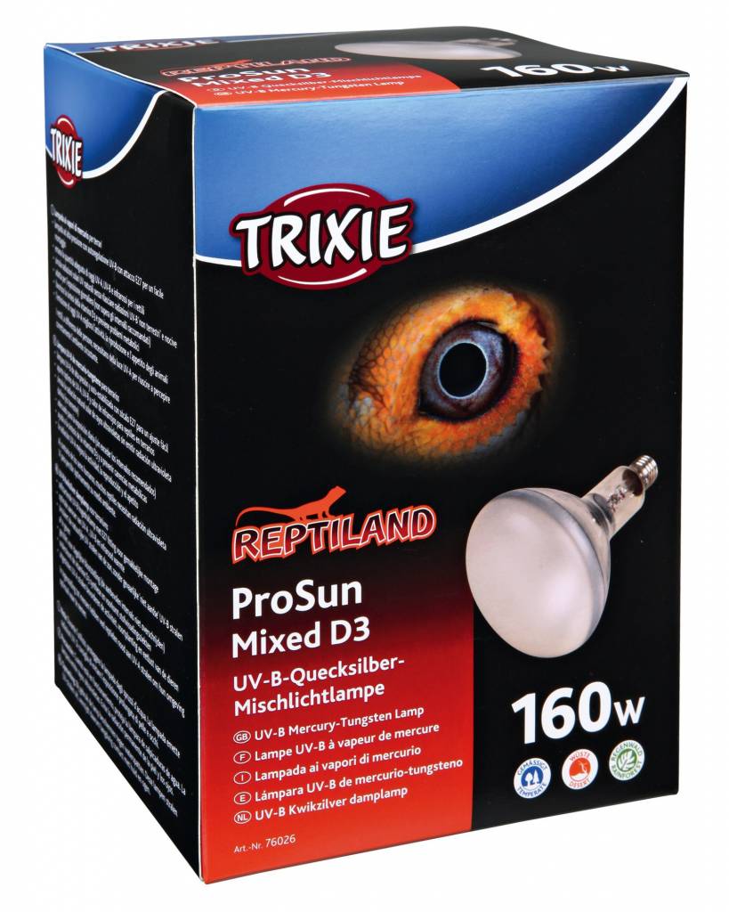 Trixie Reptiland Prosun Mixed D3 Uv-B Lamp Zelfstartend 160 WATT 11.5X11.5X28.5 CM