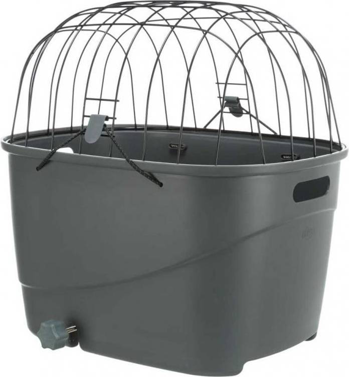 Trixie Fietsmand Voor Bagagedrager Met Draadkoepel Kunststof Grijs 46X36X47 CM