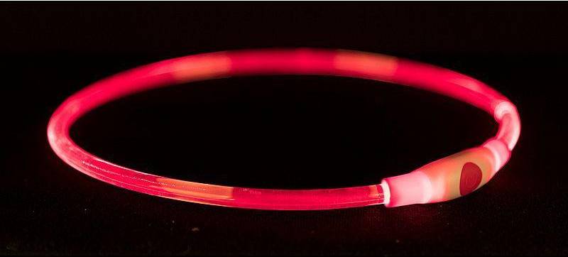 Trixie Lichtgevende Halsband Usb Flash Light Oplaadbaar Tpu Rood 65X0.8 CM