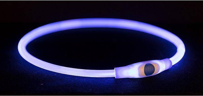 Trixie Lichtgevende Halsband Usb Flash Light Oplaadbaar Tpu Blauw 65X0.8 CM