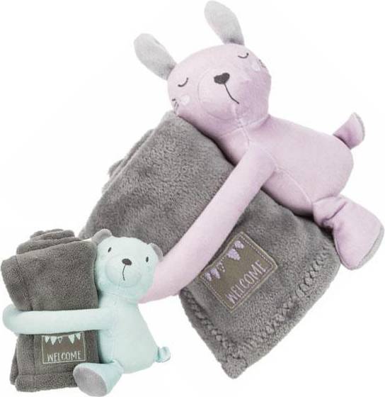 Trixie Junior Speelset Deken en Beer Grijs / Mintgroen