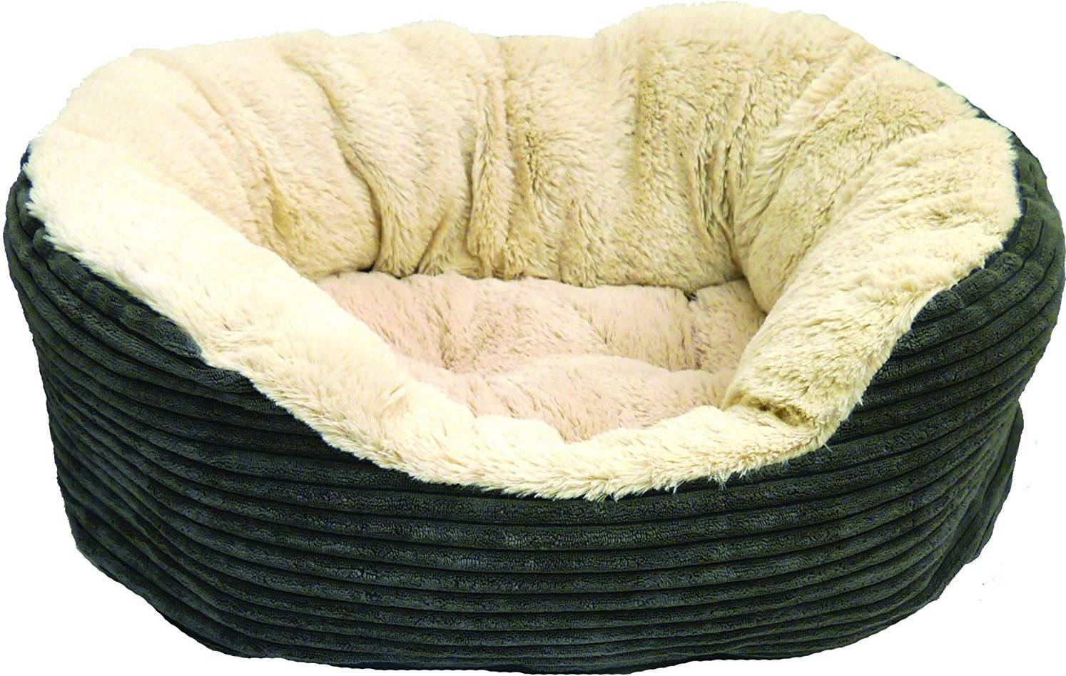 Rosewood Hondenmand Ovaal Jumbo Cord Pluche Grijs / Creme 81.5 CM