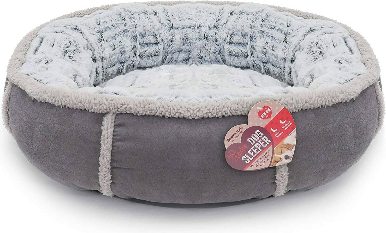 Hondenmand Pluche Donut Grijs 51X51X13 CM