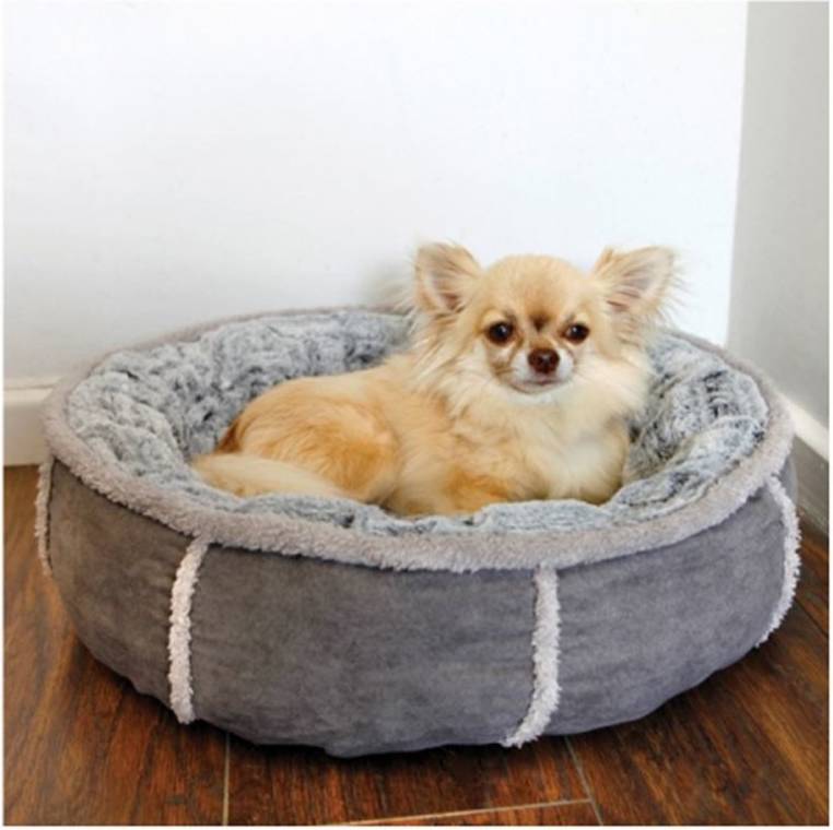 Hondenmand Pluche Donut Grijs 51X51X13 CM