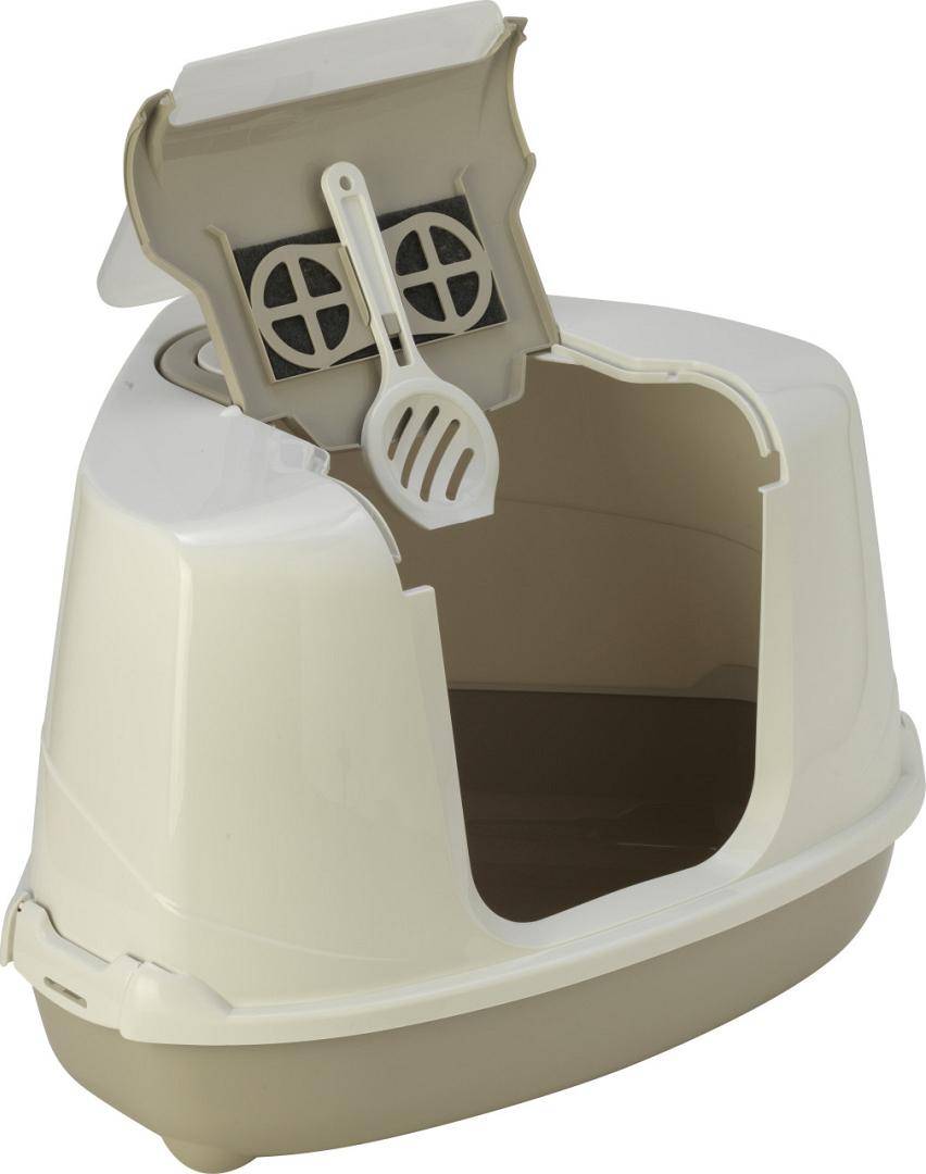 Moderna Hoek Kattenbak Flip Beige 56X45X39 CM