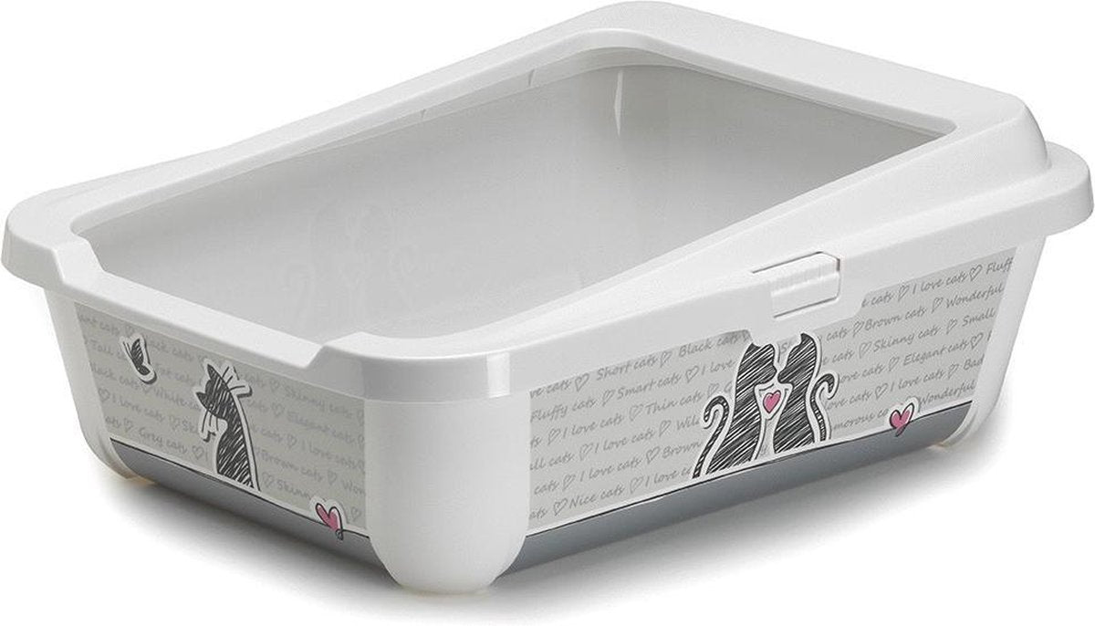 Trendy Cat Kattenbak Open + Rand Cats in Love 39X51X19 CM