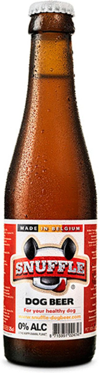 Snuffle Hondenbier Rundsmaak in Glazen Fles 25 CL