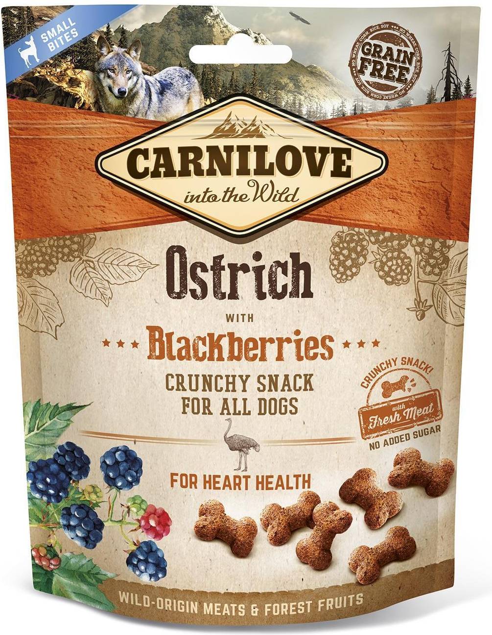 Carnilove Crunchy Snack Struisvogel / Zwarte Bes 200 GR