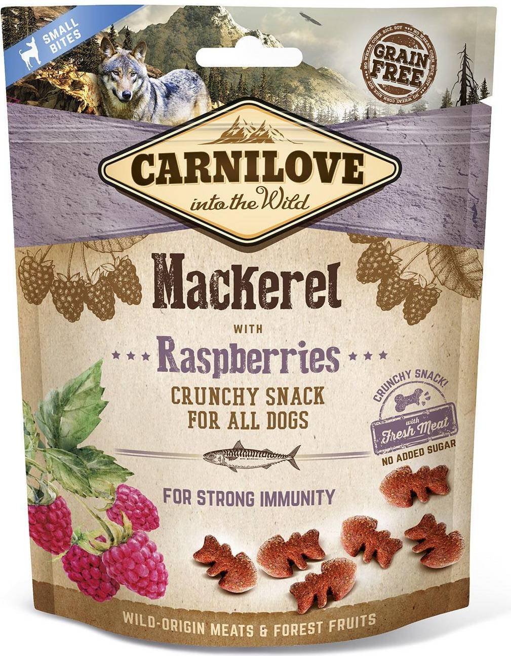 Carnilove Crunchy Snack Makreel / Framboos 200 GR
