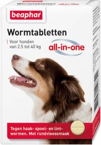 Beaphar Wormtablet All-in-One Hond 2.5-40 KG 4 TBL