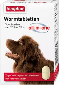 Beaphar Wormtablet All-in-One Hond 17.5-70 KG 2 TBL