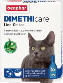 Beaphar Dimethicare Line-on Kat Tegen Vlooien en Teken 6 PIP 1 ML
