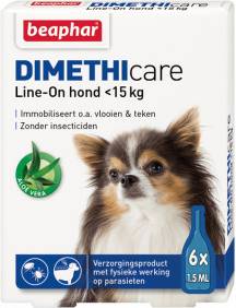 Beaphar Dimethicare Line-on Hond Tegen Vlooien en Teken <15 KG 6 PIP 1.5 ML