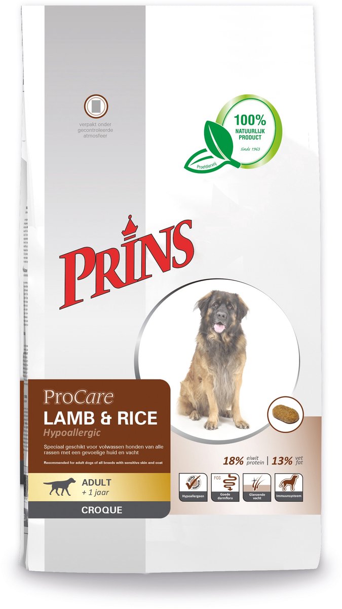 Prins Procare Croque Hypo Allergic Lam / Rijst 10 KG