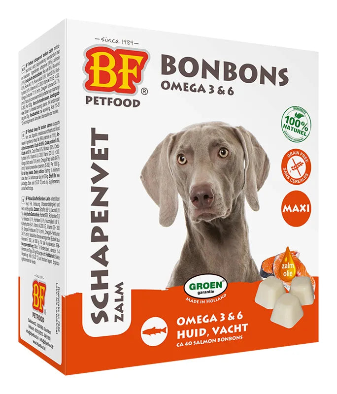 Bf Petfood Schapenvet Maxi Bonbons Zalm 40 ST