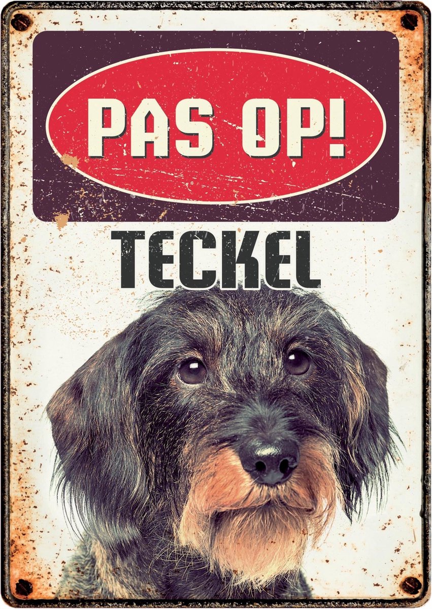 Plenty Gifts Waakbord Blik Teckel 15X21 CM