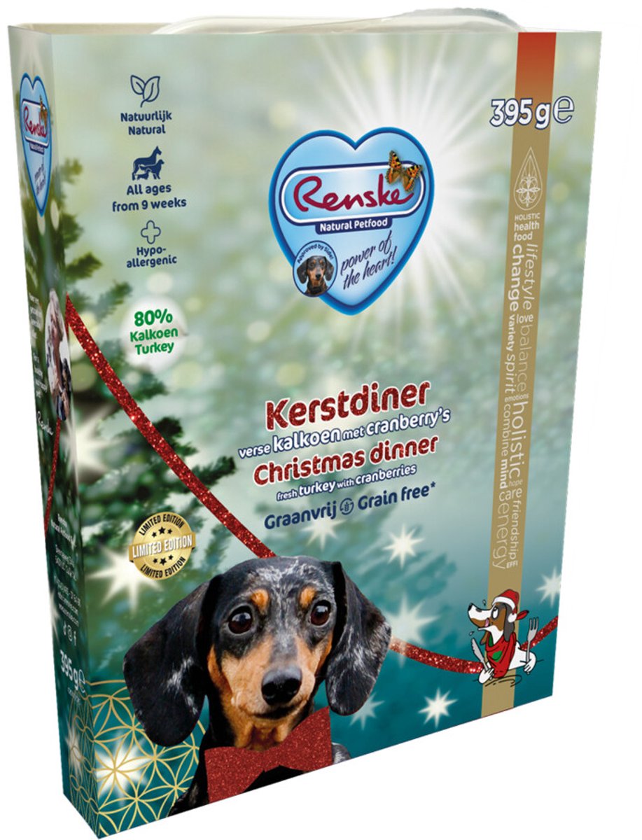 Renske Vers Vlees Kerstdiner Limited Edition Hondenvoer 10X395 GR