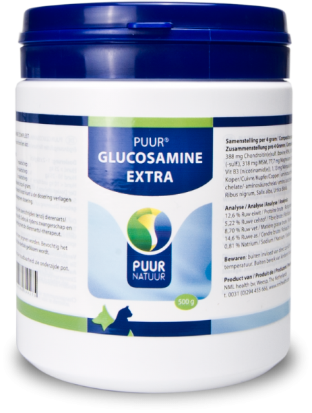 Puur Natuur Glucosamine Extra (Compleet) Voor Hond en Kat 500 GR