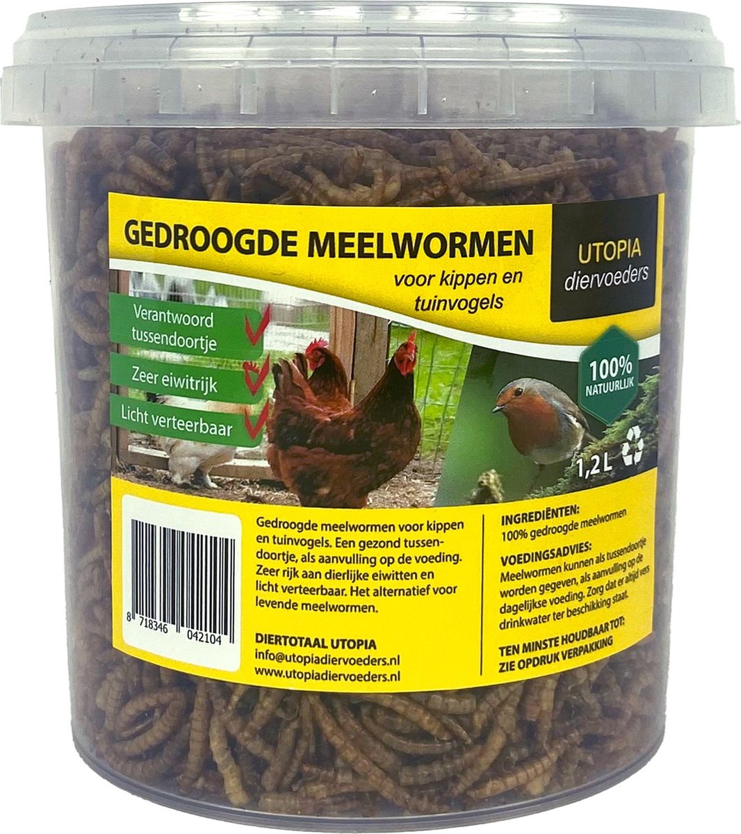 Utopia Gedroogde Meelwormen 1.2 LTR